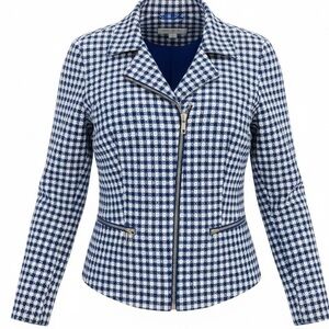 Chico’s  Navy Houndstooth Blazer Size M (2)